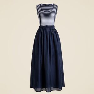 J. Crew Gathered-waist Mixy Dress in Stripe | XL | NWT